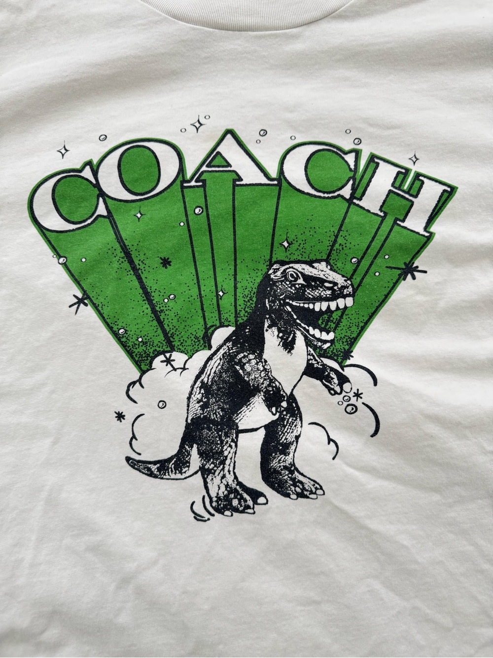 Coach Boutique Rexy Dinosaur Men’s Short Sleeve Relaxed Fit Tee in Vintage White - Picture 3 of 8